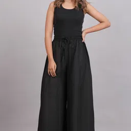 aarmad Women Flared Black Viscose Rayon Trousers image 5