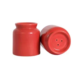 the decor lane Tasteful Twins Red Ceramic (Set of 2) Salt & Pepper Shaker image 3
