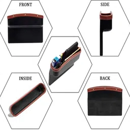 ayw Tan Side Seat Catcher With Bottle Holder For Car 149 Car Side Seat Catcher image 4