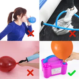 vmv fuzon Air Balloon Pump Electric, Portable Inflator Dual Nozzle Machine Balloon Pump . Balloon Pump image 3