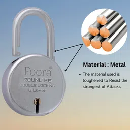 foora Round 65mm Same Key Lock Set - 2 Locks with 5 Keys for Home Security Padlock image 5