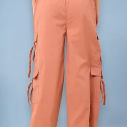 sqew High Waist Pants With 6-Pocket Loose Fit For Women Cargos image 2