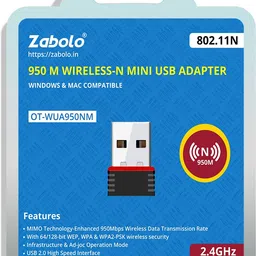 Zabolo Wifi Adapter 950 mbps (Zb-03) USB Adapter-picture-12