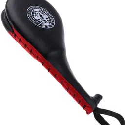 vtake Taekwondo Double Face Kick Pad, Training Target with Strap, Black and Red Curved Focus Pad-picture-16