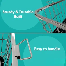 kitcheria Dish Drainer Kitchen Rack Utensils Basket Drainer & Dish Drainer Basket for Kitchen Steel image 5