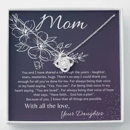 rakva To My Mother Necklace Gift For Mom From Daughter, Mother Daughter Necklace Zircon Silver Pendant Set-picture-23