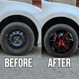 prigan Firebolt Black Red 15 Inch For Carens Wheel Cover For Kia Universal For Car image 3