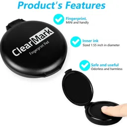 packit Finger and Thumb Print Ink Stamp Pad Black for Notary Identification & Security image 4