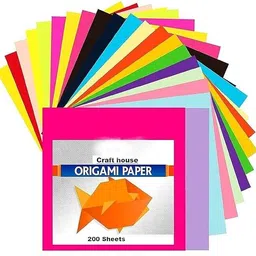 Neon Origami Paper 15 cm X 15 cm Pack of 200 Sheets (20 sheet x 10 color) Fluorescent Color Both Side Coloured For Origami, Scrapbooking, Project Work A5 90 gsm Origami Paper-image-9