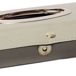 mockhe Chrom-Beige Tisue Box Leatherete-788 Vehicle Tissue Dispenser image 4