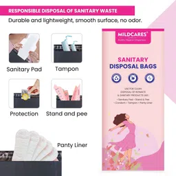mildcares Biodegradable Disposable Bags for Disposal of Tampons, Condoms, and Pantyliner Sanitary Pad image 4