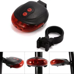 dstechbar Rechargeable Cycle Headlight + Horn and Laser Tail light With 3 Light Modes LED Front Rear Light Combo image 3