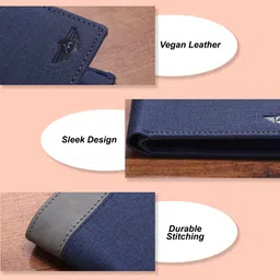 loise craft Men Trendy, Travel Blue Artificial Leather Wallet image 4