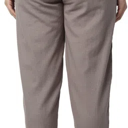 houseofcommon Women Regular Fit Grey Pure Cotton Trousers image 3