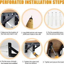 unishop Folding Shelf Brackets - Heavy Duty Shelf Brackets 12 Inch 30cm*17.01cm Shelf Bracket image 3