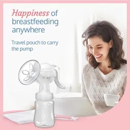 aman med Manual Breast Pump 3 Suction Levels 2 Nursing Pads Free BPA Free (White) - Manual image 3