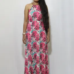 finian Women Fit and Flare Multicolor Maxi/Full Length Dress image 1