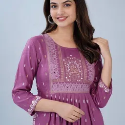s mart creation Women Printed Viscose Rayon A-line Kurta image 4