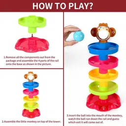 haddrok game Roll Ball Toy with 4 Layer Ball Drop Tower run for Baby and Toddler Toy image 2
