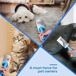 foyken Lint Remover Brush Reusable Sticky Picker Cleaner Roller Easy- Blue Daisy 3 Roll Lint Roller image 5