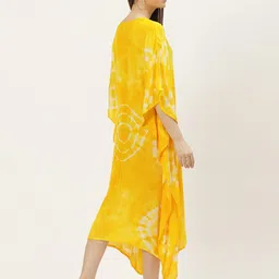 maaesa Women Kaftan Yellow Midi/Calf Length Dress image 2