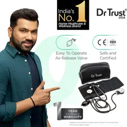 Dr Trust (USA) Clock Dial Type Aneroid Palm Manual Professional Sphygmomanometer with Stethoscope & Pressure Gauge Blood Pressure Machine (Adult Cuff & Carry Case Included) Bp Monitor image 2