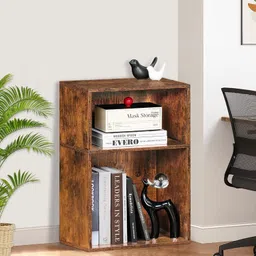 jh decore Solid Sheesham Wood Open Book Shelf For Small Spaces With 2 Self Solid Wood Open Book Shelf image 2