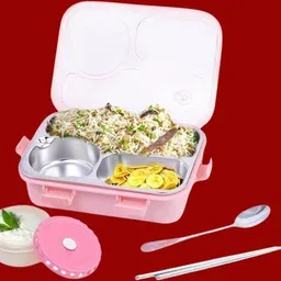 kello Stainless Steel Airtight Leak Proof Tiffin Box with Mini Container Inside K57 3 Containers Lunch Box-picture-34
