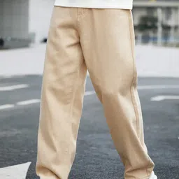 globenaut Men Loose Fit Mid Rise Beige Jeans-picture-18