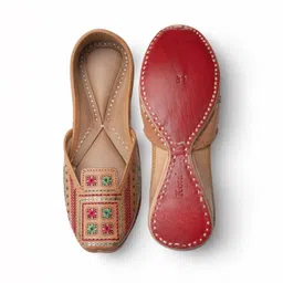 korakari Artsy Beige Jutis For Women image 3