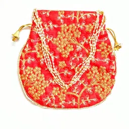 mihir clothing Women Red, Gold Potli image 4