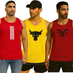 elite elegance apparel Pack of 3 Men Vest image 1