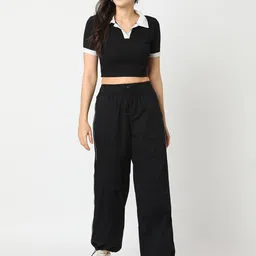 globus Women Solid Black Track Pants image 5