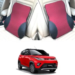 oshotto Black, Red Fabric, Leatherite Car Pillow Cushion for Mahindra-picture-17