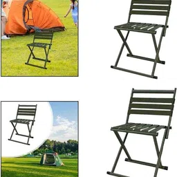 ritesh Chair Solid Folding Stool with Back Support for Home Picnic Barbecue Chair image 5