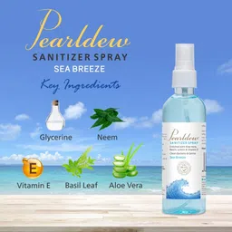 pearldew Sanitizer Spray (Sea Breeze) | Aloe & Neem | Paraben Free 120 ml Hand Sanitizer image 2