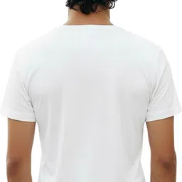 arshient Men Printed Round Neck Polycotton White T-Shirt image 2