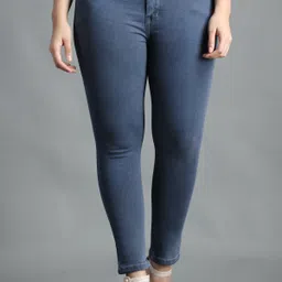 pompous Women Slim High Rise Grey Jeans image 1