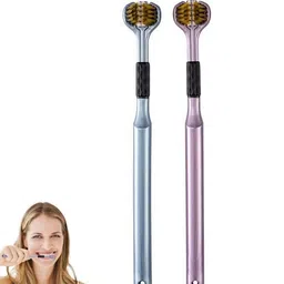 wanqlyn 3-Sided Triple Headed Adult Toothbrush for Deep Cleaning Extra Soft Toothbrush-picture-13