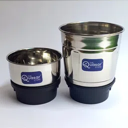 the quasar store Combo Chutney Jar Mixer Jar (180ml 600ml) Fit on 2 Lock & 4 Teeth Coupler Mixer Juicer Jar image 2
