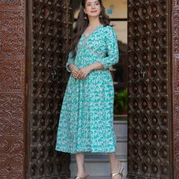 lakshay fashion Women Embroidered Cotton Blend Anarkali Kurta-picture-11