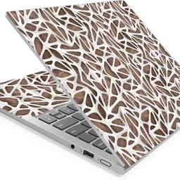 Techfit HD Printed Easy to Install Full Panel Laptop Skin/Sticker/Stretchable Vinyl/Cover for all Size Laptops upto 15.6 inch No Residue, Bubble Free - White Net On Brown Self Adhesive Vinyl Laptop Skin Compatible for 15.6 inch-picture-37