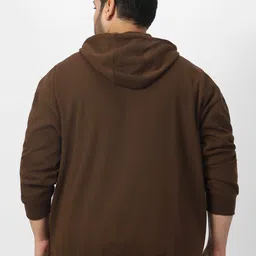 urbano plus Men Full Sleeve Solid Hooded Sweatshirt image 3