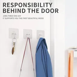 pyorit Adhesive Plastic Wall Hooks Hangers for Hanging Robe, Coat, Towel, Keys Hook 50 image 4