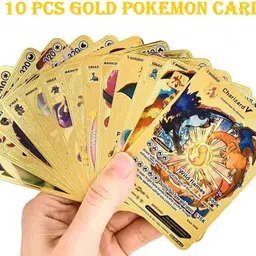 sukon Pokemon 10 Pcs Gold Foil Card Trading Card Game Best Gift For Kid's-picture-19