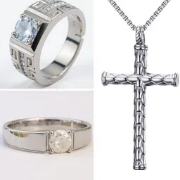 kurmashop Stainless Steel Sterling Silver Silver, White Jewel Set-picture-31