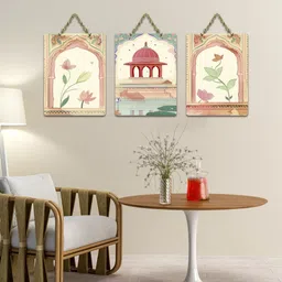 artvibes Cultural Indian Royal Arch & Lotus Traditional Wall Hanging (WH_9663N) Pack of 3 image 4