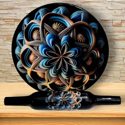 elitekitch Black 3D Printed design Rolling Pin & Board-picture-25