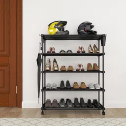 tnt the next trend Sturdy Premium Multipurpose Steel Shoe/Chappal/Book/Clothes Rack (5 Shelves) Metal Open Book Shelf image 4