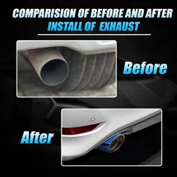 moto genius Stainless Steel Car Exhaust Tip | Bolt-On Tailpipe Muffler for All Cars Car Silencer image 3
